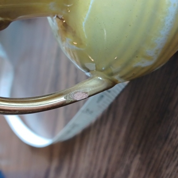 Vintage MCM Ceramic Picture, approx 5" tall, gold luster inside & top Germany462 - Picture 5 of 8